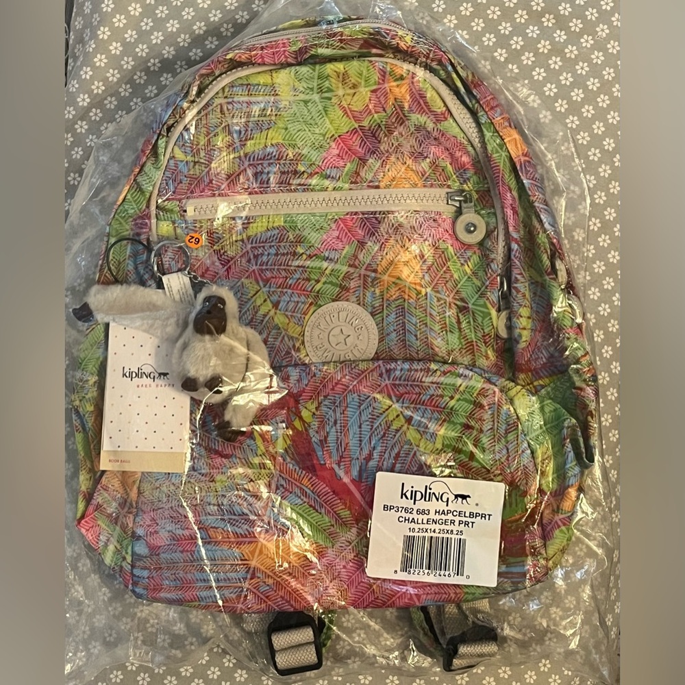Kipling Multicolor Tropical Print Backpack in Pin… - image 7